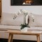 25-Inch Realistic White Orchid Arrangement – Artificial Phalaenopsis Flowers with Natural Leaf Details in Ceramic Pot for Home & Office Decor
